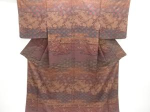 ヱ霞に花模様付け下げ小紋着物